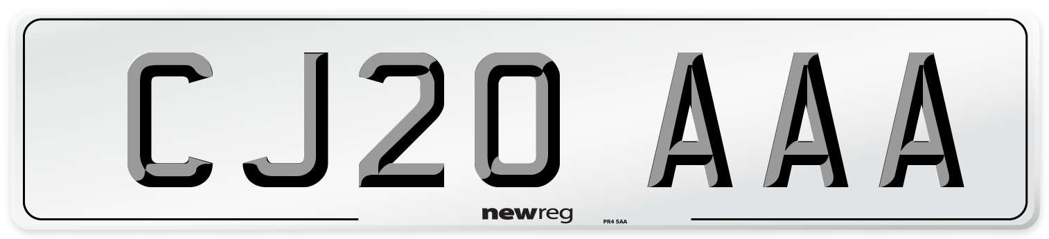 CJ20 AAA Number Plate from New Reg